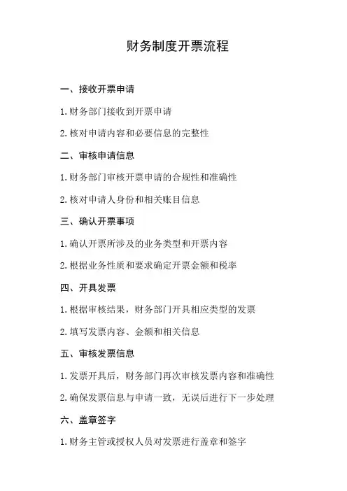 财务制度开票流程
