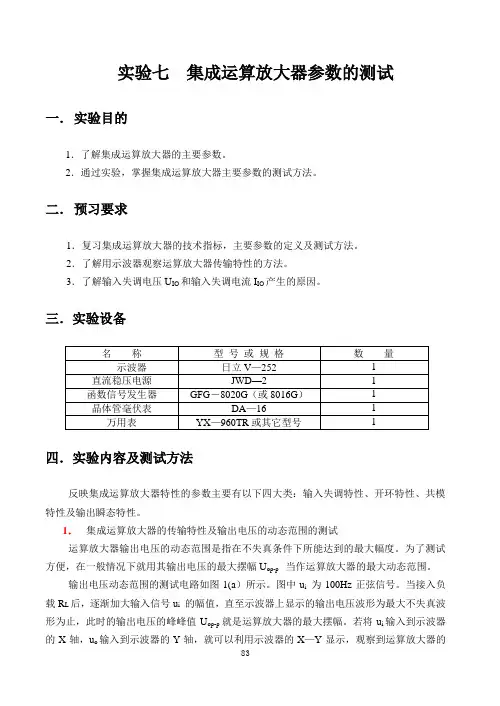 运放参数测试