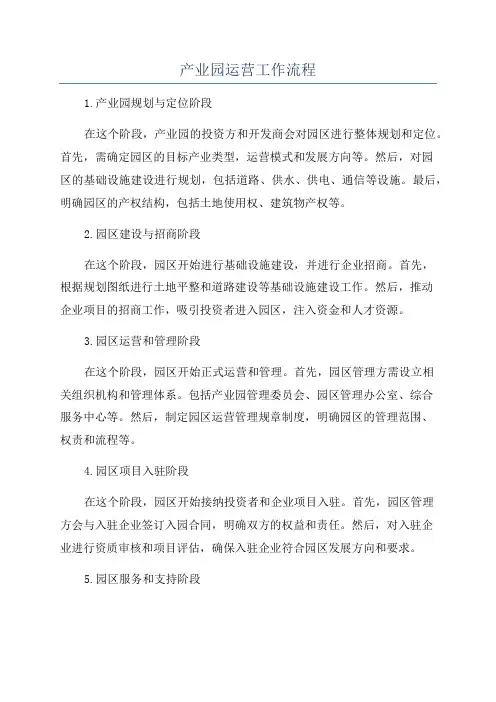 产业园运营工作流程