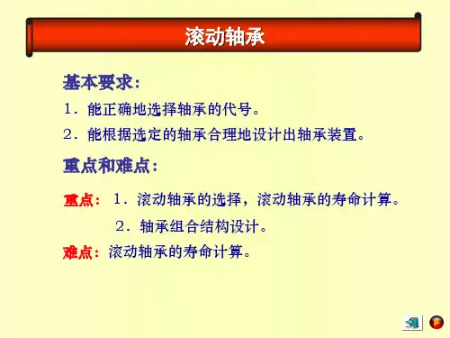 滚动轴承的寿命计算滚动轴承的当量动载荷向心推力轴承的轴向力计算
