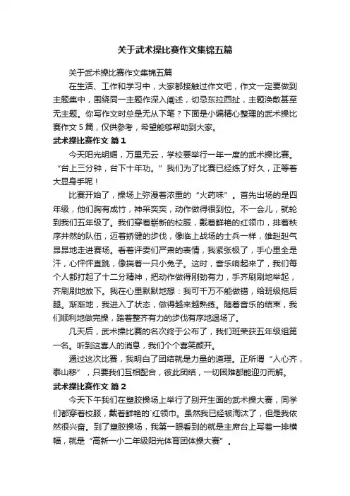关于武术操比赛作文集锦五篇
