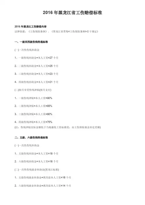 【社会保险】东北三省工伤赔偿标准（黑龙江、吉林、辽宁）