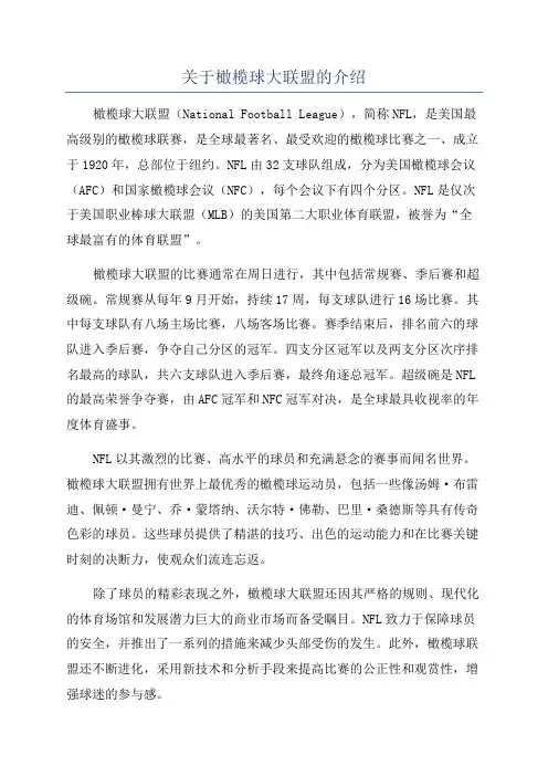 关于橄榄球大联盟的介绍