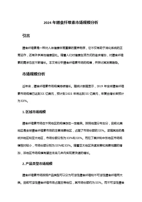 2024年膳食纤维素市场规模分析
