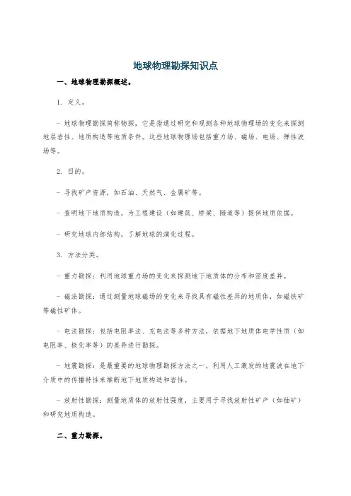 地球物理勘探知识点