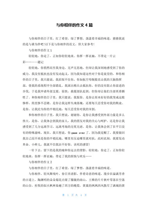 与你相伴的作文4篇
