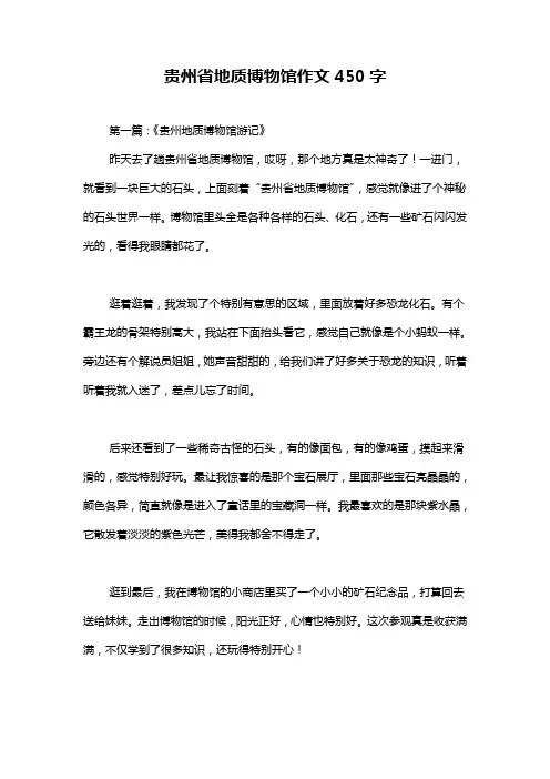 贵州省地质博物馆作文450字
