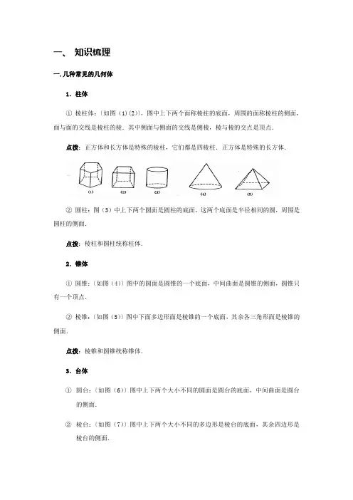 七年级数学上-丰富的图形世界-知识点汇总