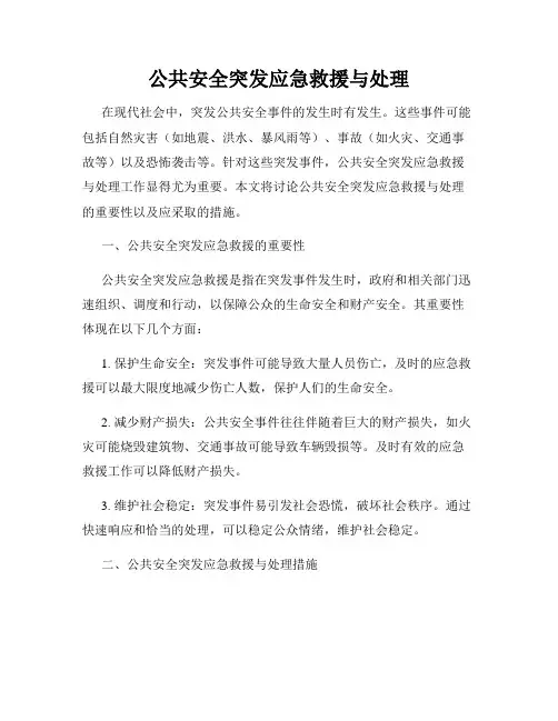 公共安全突发应急救援与处理
