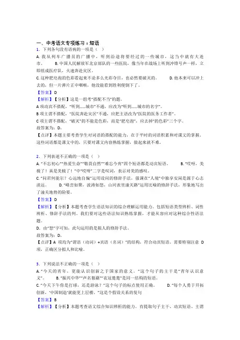 新部编中考 语文 短语及解析(1)