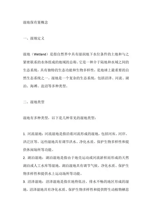湿地保有量概念