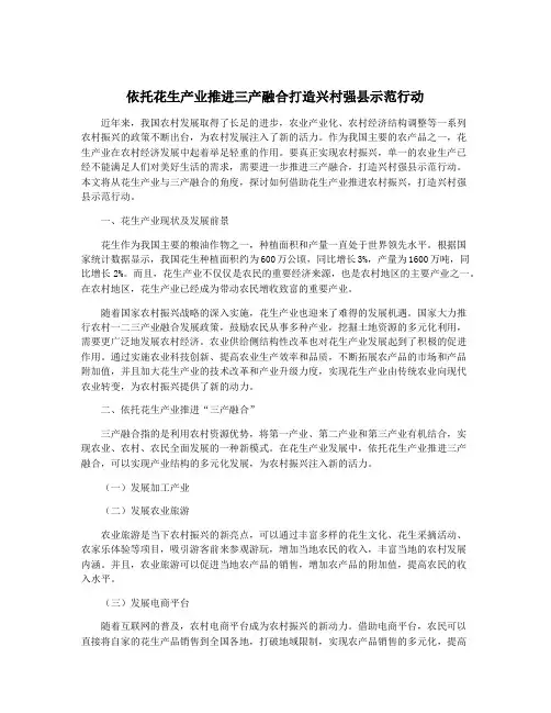 依托花生产业推进三产融合打造兴村强县示范行动