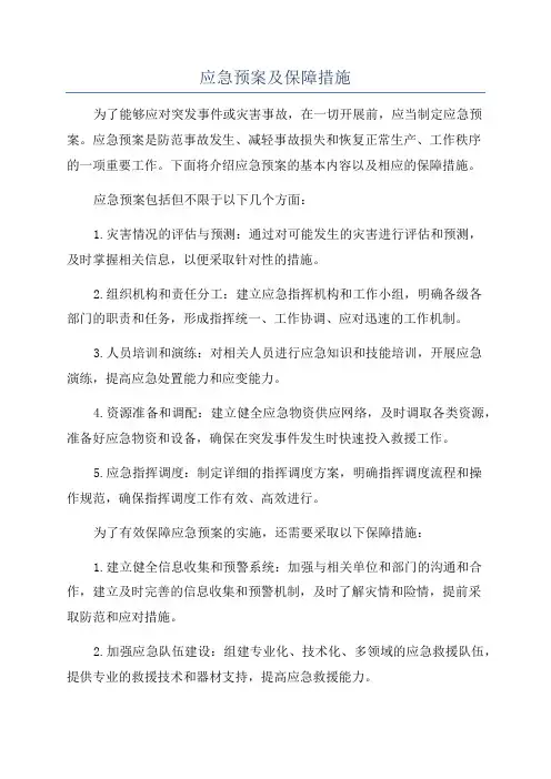 应急预案及保障措施