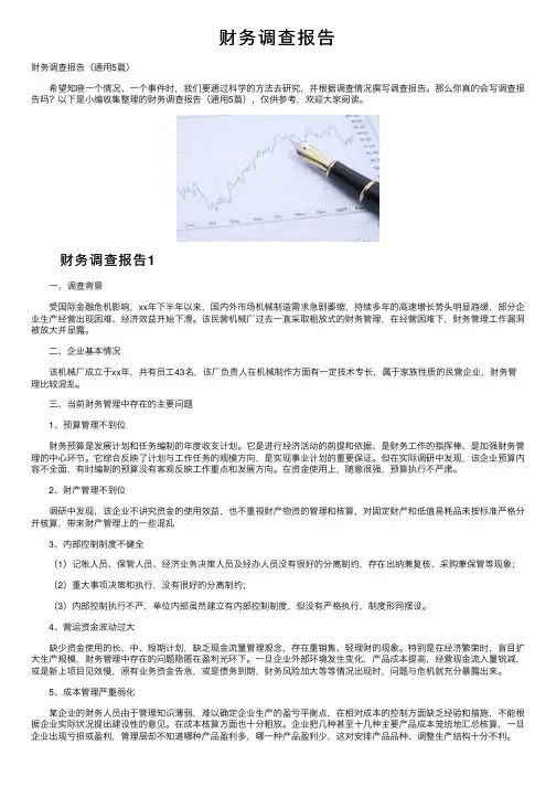 财务调查报告