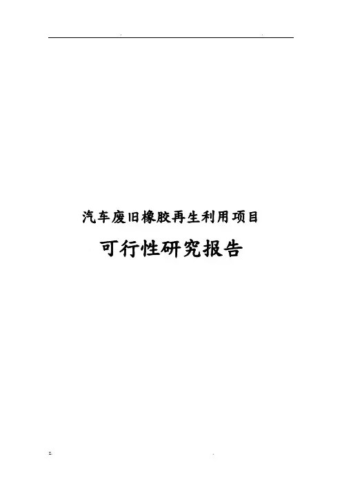 汽车废旧橡胶再生利用可行性研究报告