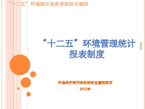 十二五环境管理统计报表制度