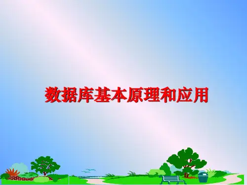 最新数据库基本原理和应用PPT课件