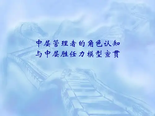 中层管理者的角色认知(讲师手册)