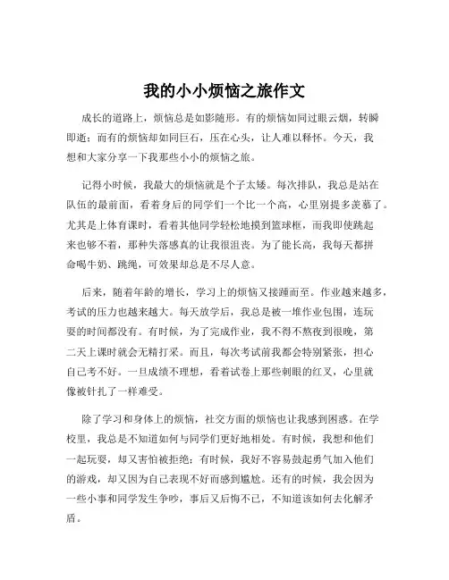 我的小小烦恼之旅作文