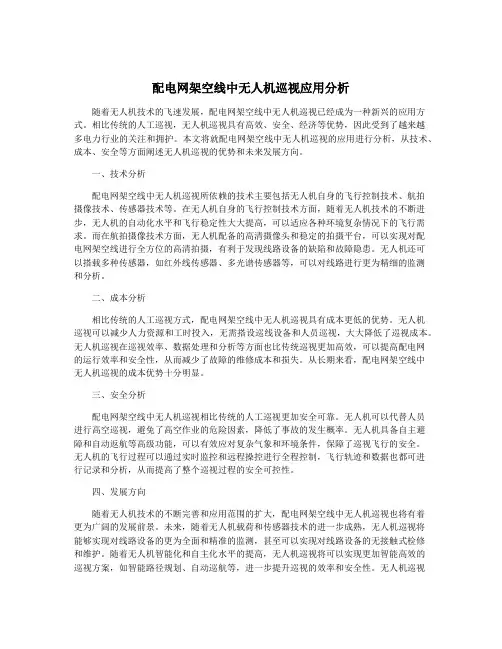 配电网架空线中无人机巡视应用分析