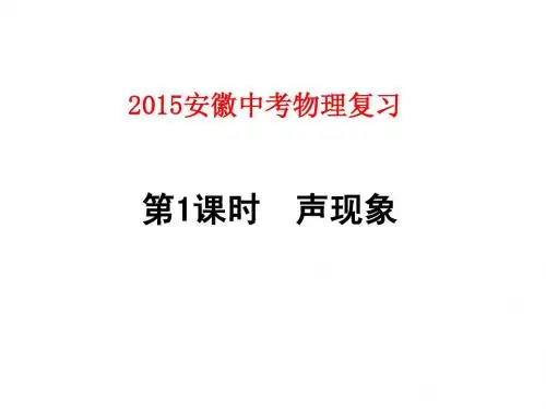 2015安徽中考物理复习第1课时_声现象_