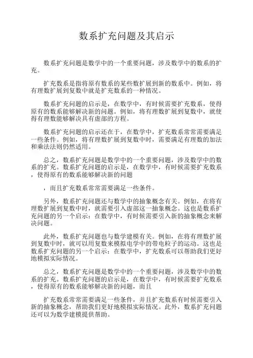 数系扩充问题及其启示