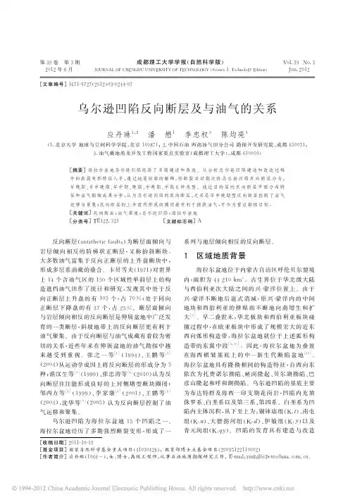 乌尔逊凹陷反向断层及与油气的关系