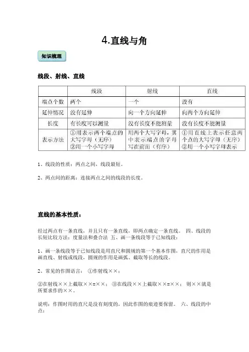 七年级上册沪科数学直线与角