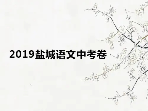 2019盐城语文中考卷