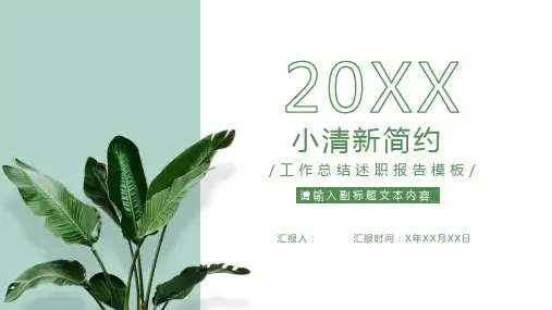 小清新简约工作总结述职报告PPT模板