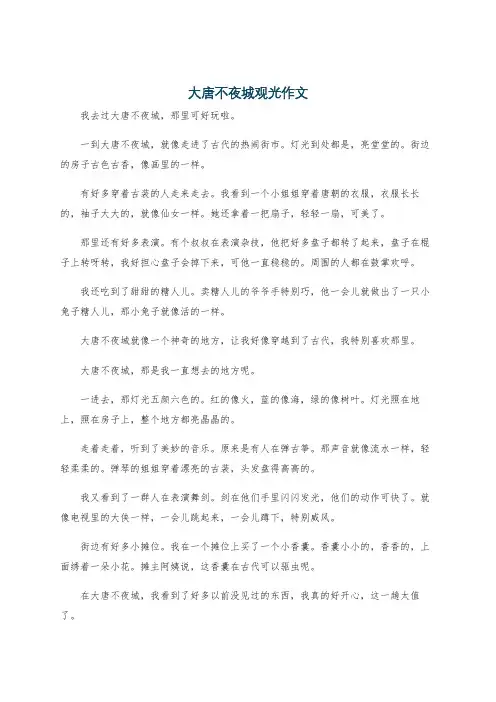 大唐不夜城观光作文