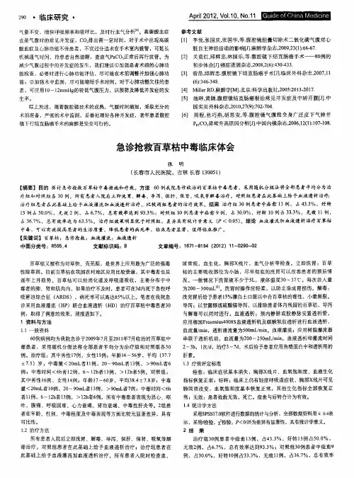 急诊抢救百草枯中毒临床体会