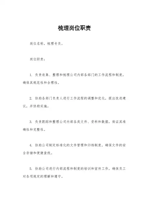 梳理岗位职责