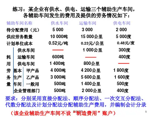 成本会计全部作业及答案