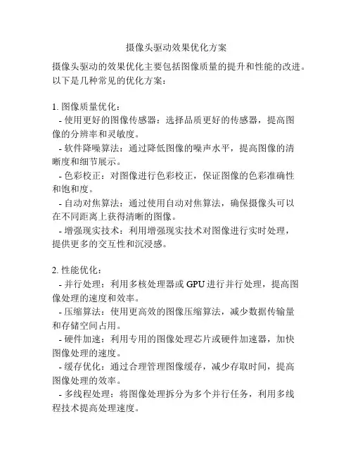 摄像头驱动效果优化方案