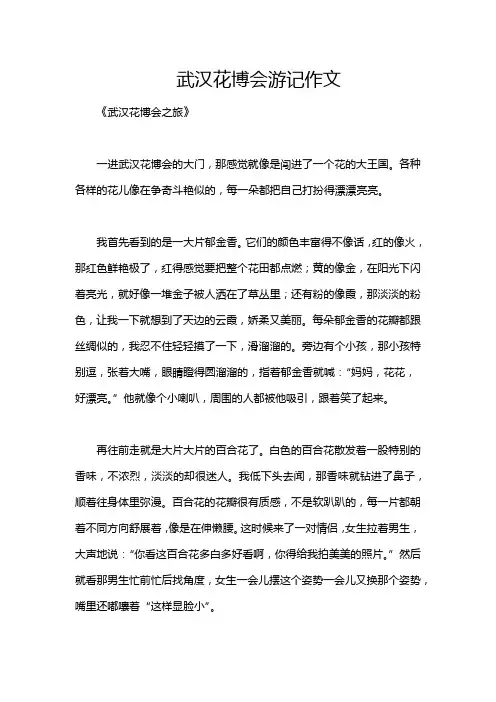 武汉花博会游记作文