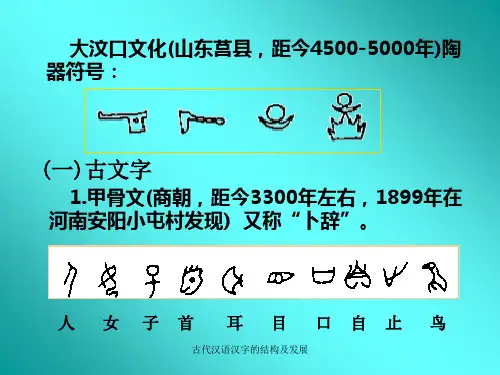 古代汉语汉字的结构及发展课件