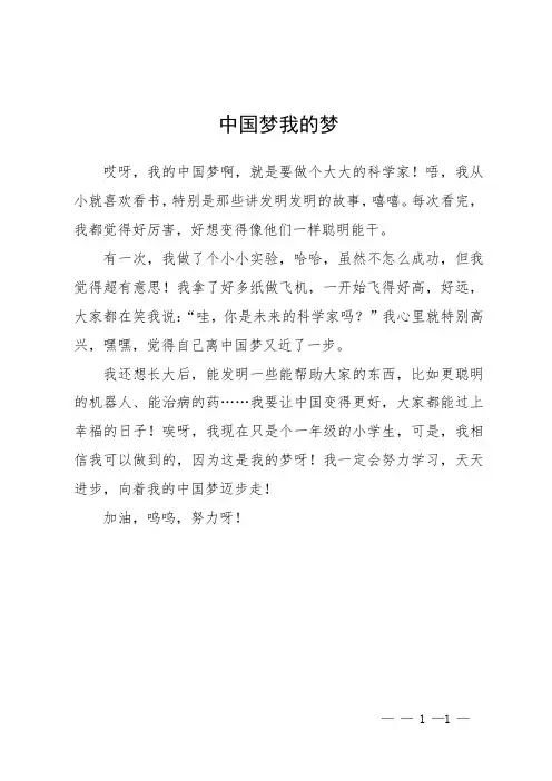 中国梦我的梦内容