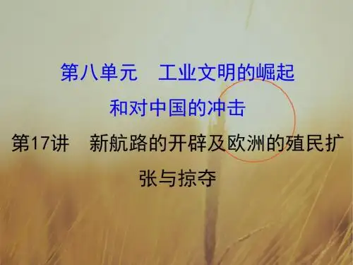 2018版高考历史一轮复习课件：第八单元 工业文明的崛起 8.17 精品
