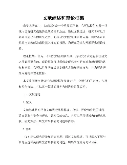 文献综述和理论框架