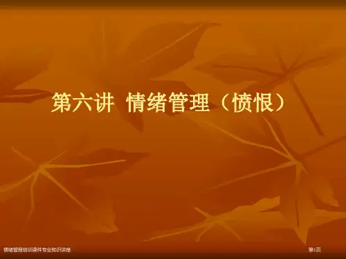 情绪管理培训课件专业知识讲座