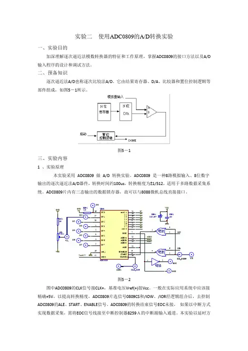 使用ADC0809的AD转换实验