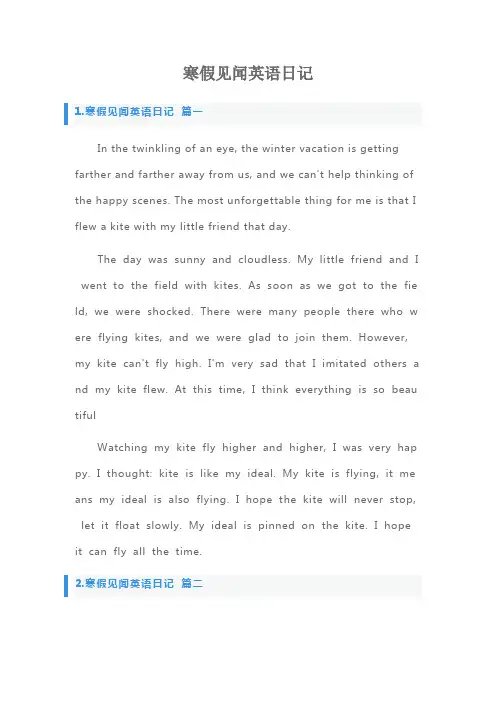 寒假见闻英语日记