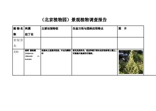北京植物园景观植物调查报告【管理资料】