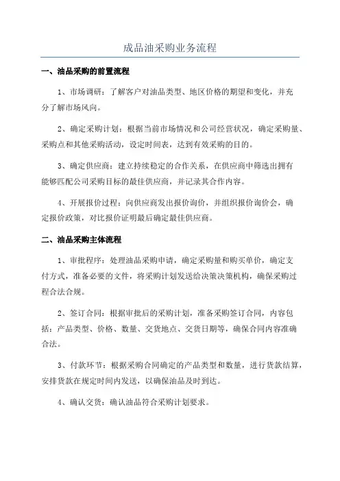 成品油采购业务流程