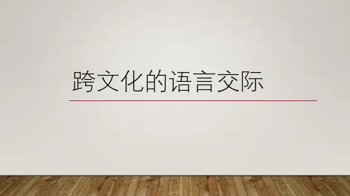 跨文化交际第四章