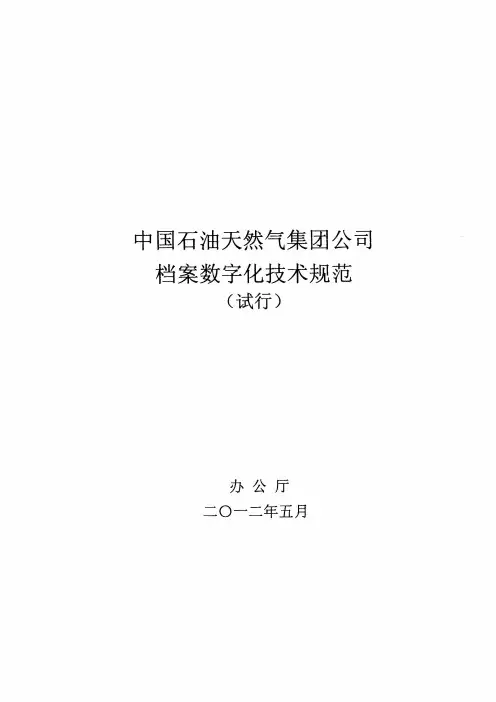 中国石油档案数字化规范