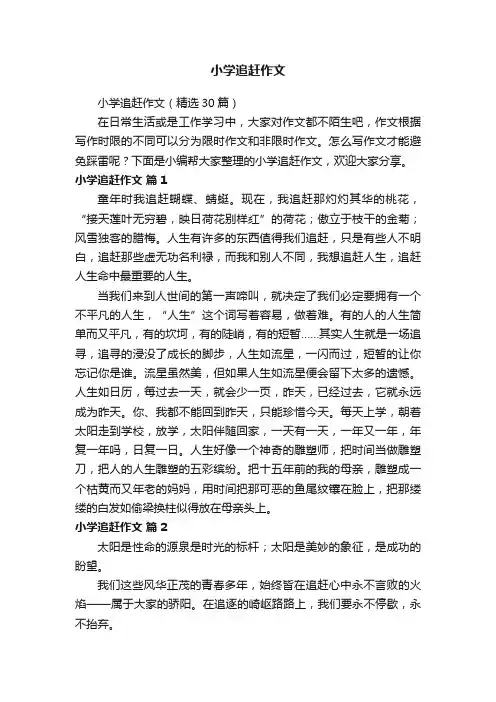 小学追赶作文（精选30篇）