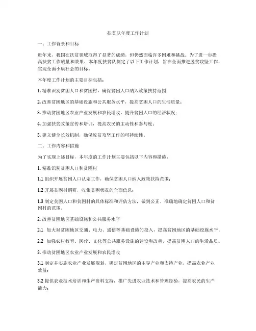 扶贫队年度工作计划