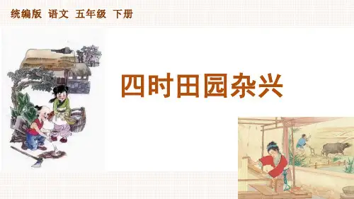 统编版语文五年级下册第1-课古诗三首《四时田园杂兴》教学课件